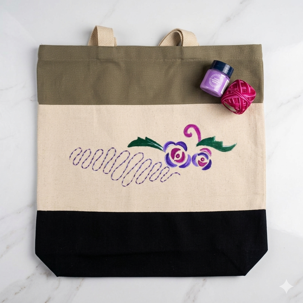 Gemini_Generated_Image_3d1jnn3d1jnn3d1j Xeebill hand-embroidered canvas tote bag with geometric cross-stitch and color block design