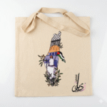 Xeebill Palestine map tote bag with Keffiyeh pattern, Dome of the Rock, and olive branches illustration